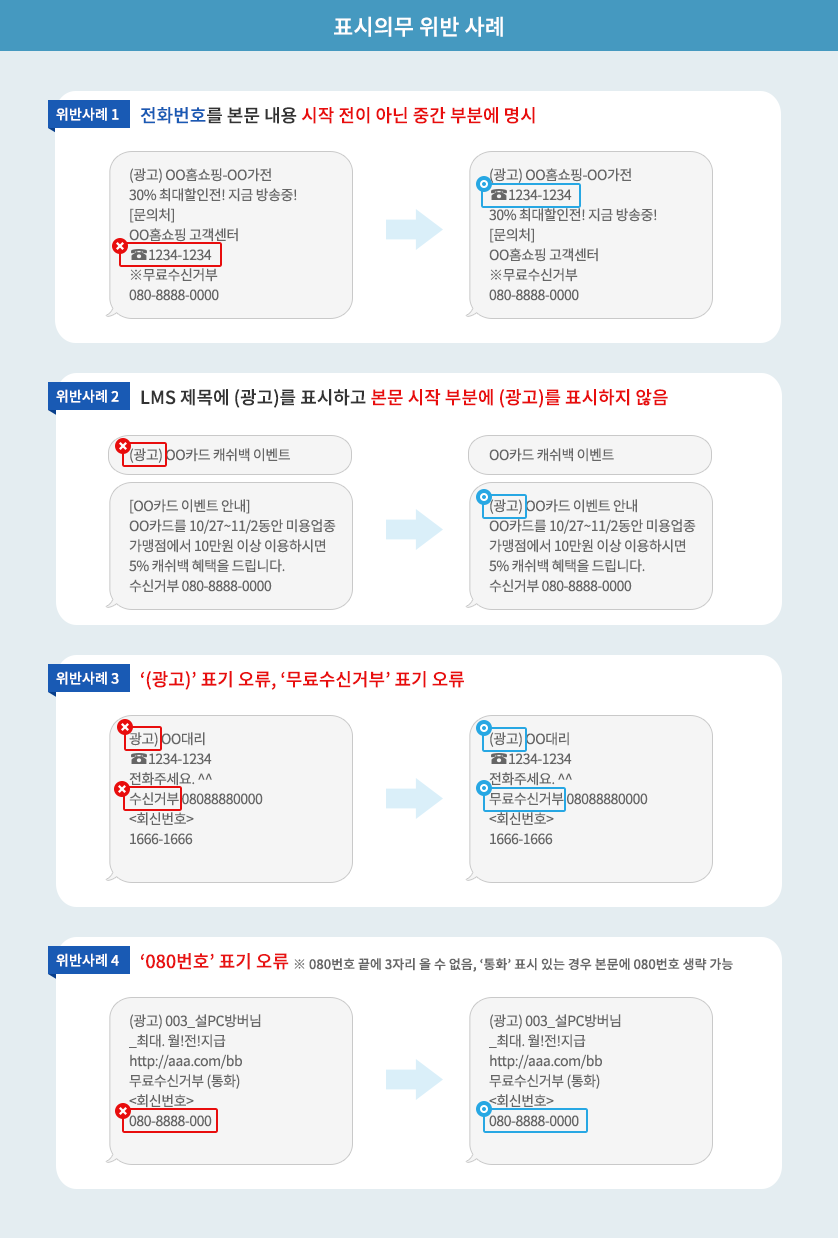 광고메시지 표기 의무 안내